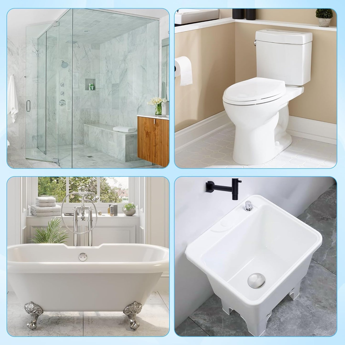 Disposable Toilet Brush Set – with Built-In Cleaner & 24 Refills