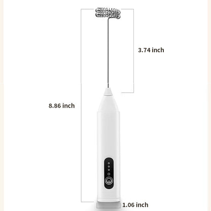 QIAWI™ Rechargeable Handheld Frother, 3-Speed Milk Frother with Double Whisk, Fast Type-C Charging
