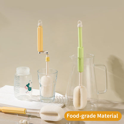 QIAWI™ Rotating Cup Brush, Includes Straw Brush for Water Bottles, Mugs, Wine Glasses