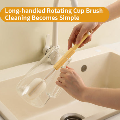 QIAWI™ Rotating Cup Brush, Includes Straw Brush for Water Bottles, Mugs, Wine Glasses
