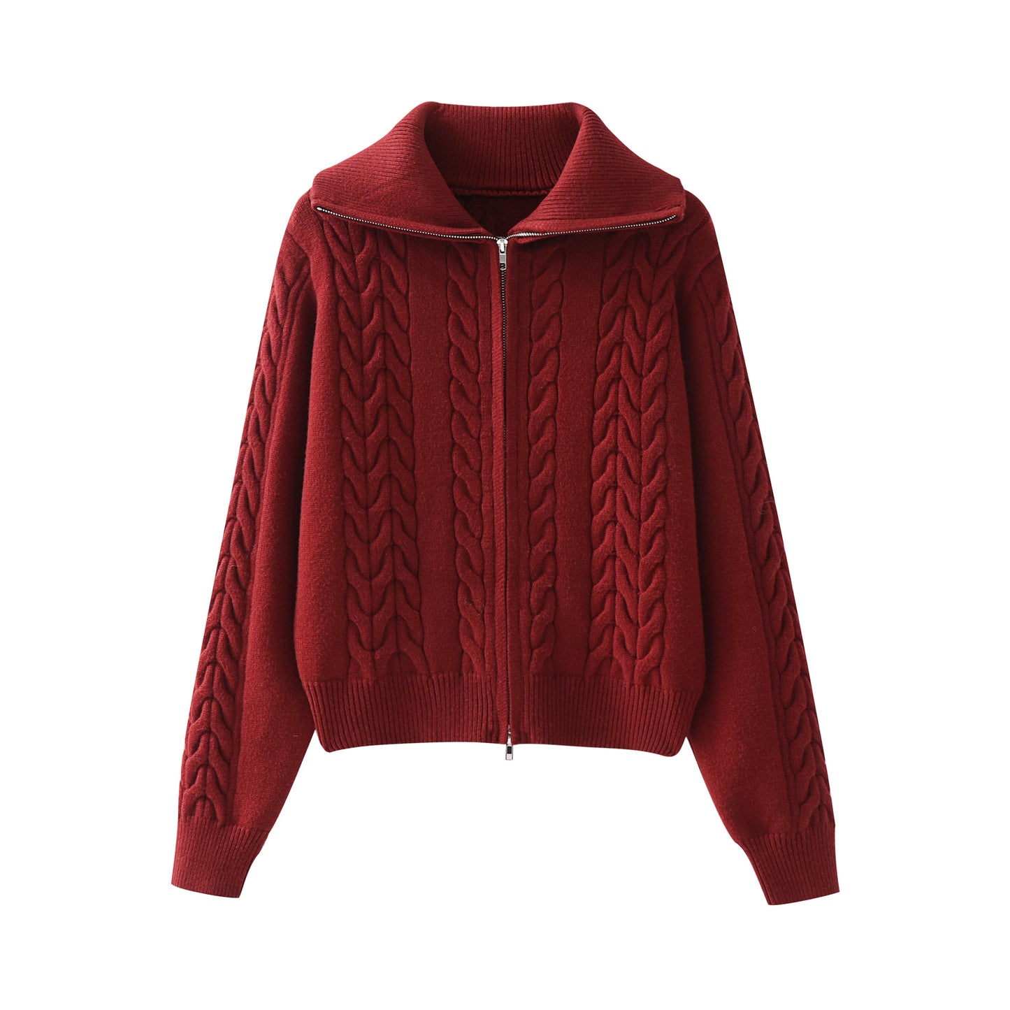 Collar solid color jacket for women