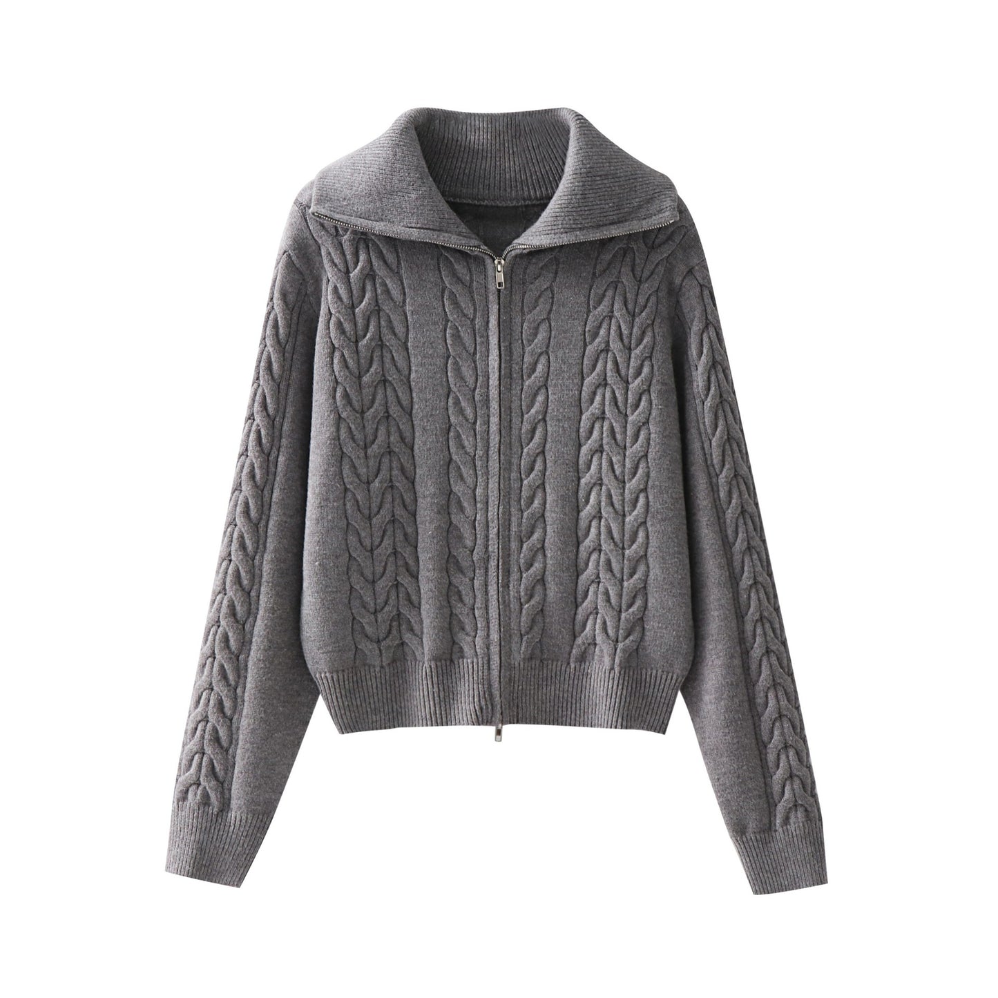 Collar solid color jacket for women