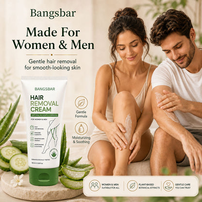 Bangsbar Natural Gentle Hair Removal Cream | For Women & Men, Sensitive Skin