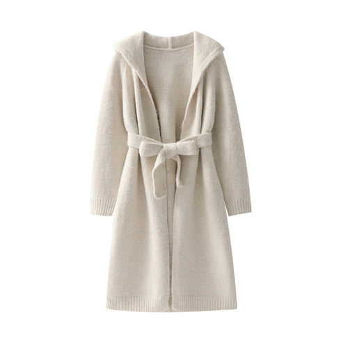 Extended loose lace up hooded jacket