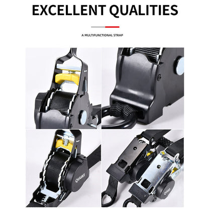 Retractable Ratchet Straps - Heavy Duty Self Retracting Tie Down Straps for Truck, Cargo Trailer