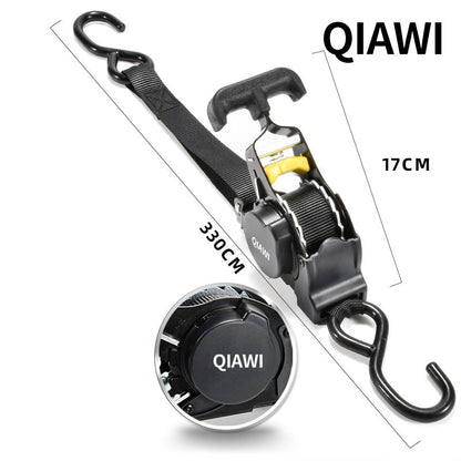 Retractable Ratchet Straps - Heavy Duty Self Retracting Tie Down Straps for Truck, Cargo Trailer